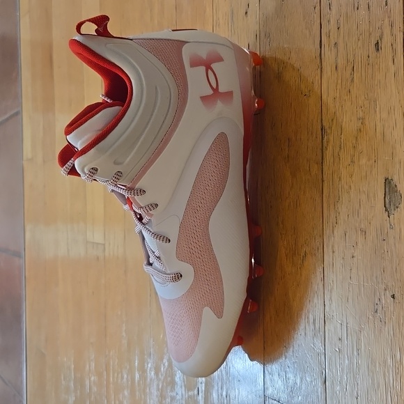 Lacrosse Cleats U Der Armour Command MC Mid Red & White Mens's 11.5 - Picture 5 of 11